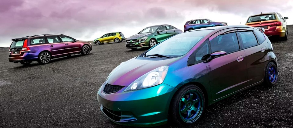 ColorFlow vinyl film products on cars